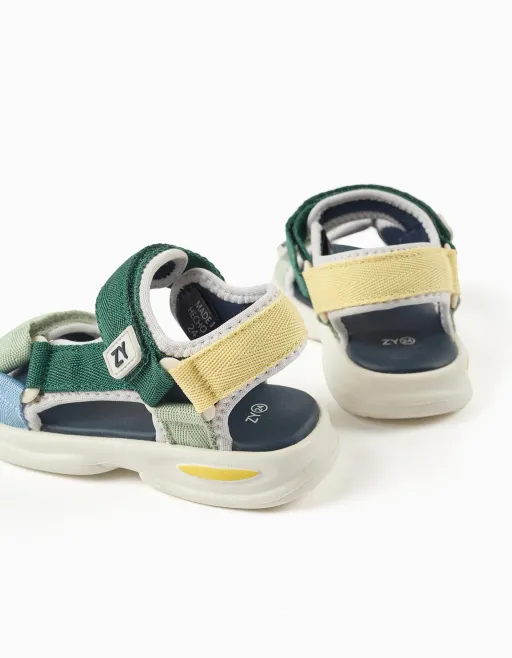 Superlight Sandals With Touch-fastening Straps For Baby Boys, Multicolour thumbnail 2