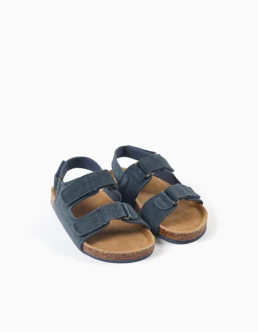 Suede Footbed Sandals With Cork Insole For Baby Boys thumbnail 3