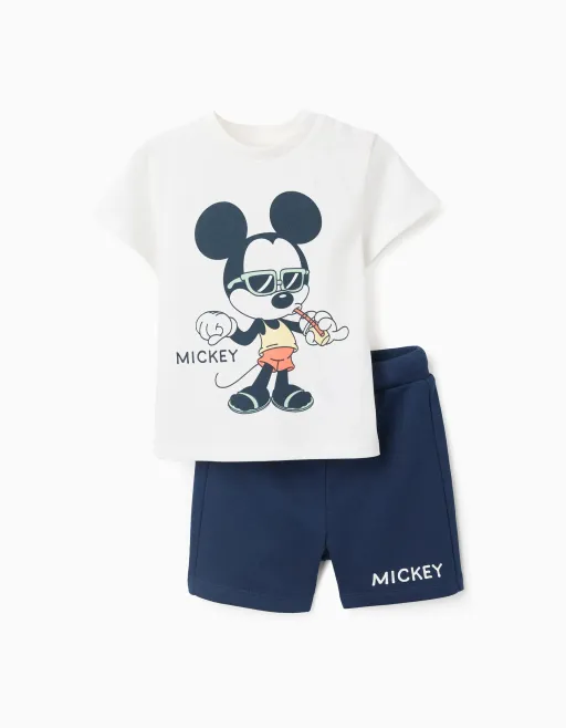 Cotton T-shirt And Shorts With Mickey Print For Baby Boys thumbnail 1
