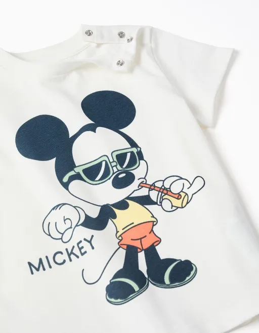 Cotton T-shirt And Shorts With Mickey Print For Baby Boys thumbnail 3