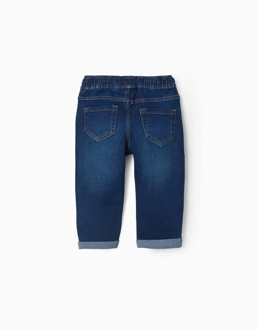 Slim Jeans With Drawstring For Baby Boys thumbnail 2