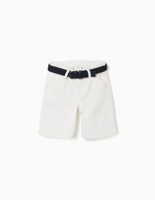 Twill Midi Shorts With Belt For Boys thumbnail 1