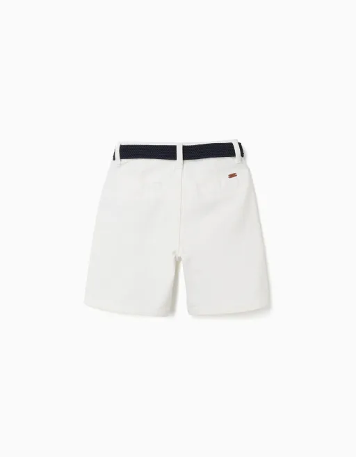 Twill Midi Shorts With Belt For Boys thumbnail 2
