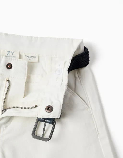 Twill Midi Shorts With Belt For Boys thumbnail 3