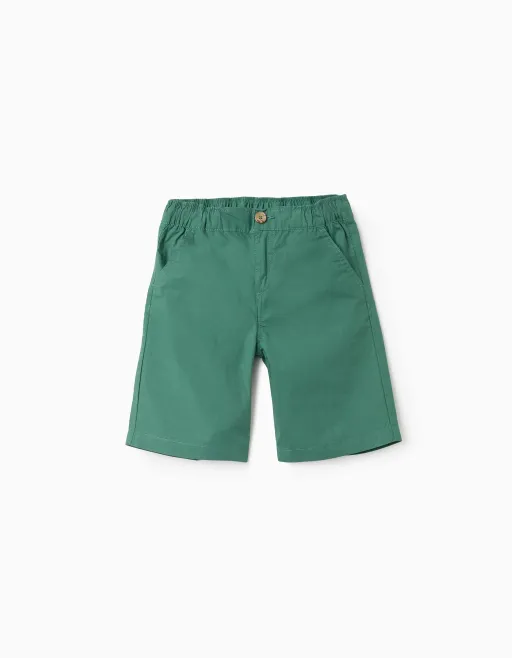 Midi Chino Shorts In Poplin For Boys thumbnail 1