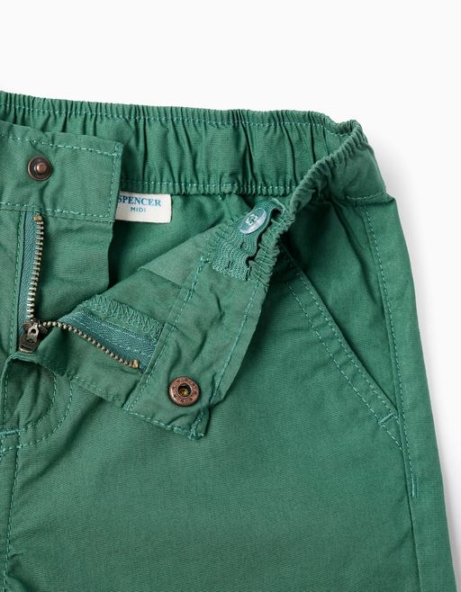 Midi Chino Shorts In Poplin For Boys thumbnail 3