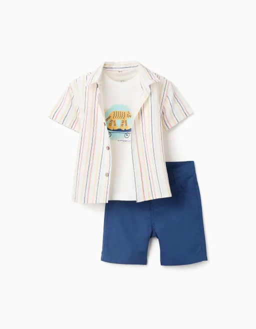 3-piece Short Sleeve Cotton Set For Baby Boys thumbnail 1