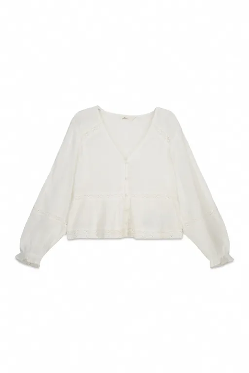 Chemise En Coton À Rayures Romantique thumbnail 1