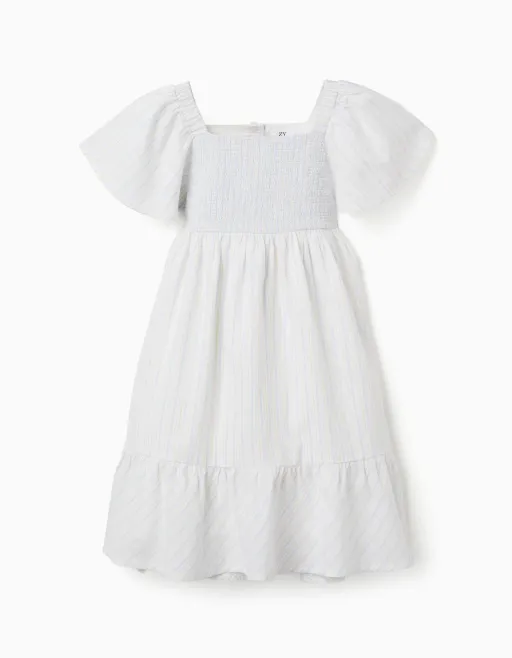 Striped Cotton Dress With Lining B&s For Girls thumbnail 1
