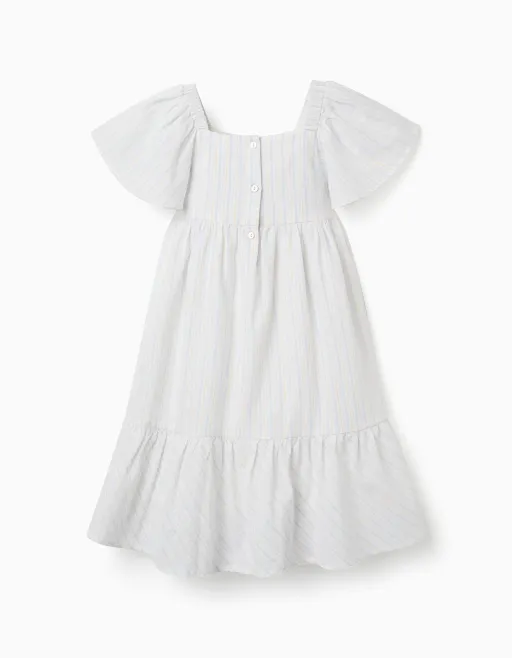 Striped Cotton Dress With Lining B&s For Girls thumbnail 3