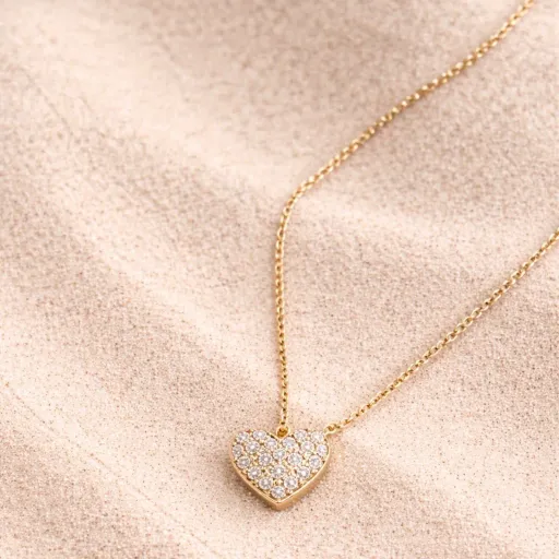 Collier Doré Pendentif Cœur thumbnail 1