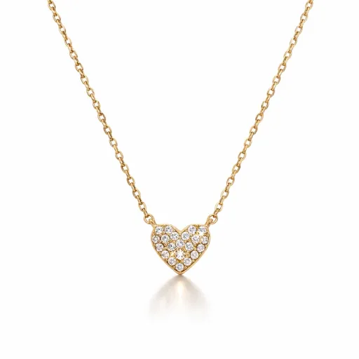 Collier Doré Pendentif Cœur thumbnail 2