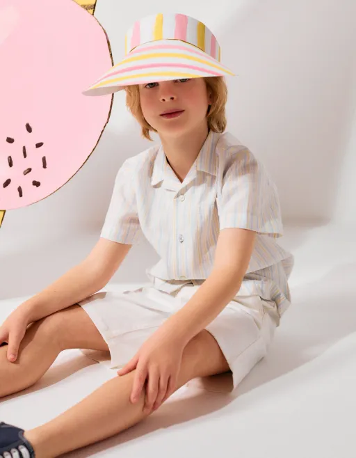 Checked Cotton Dress With Ruffles B&s For Girls, White/yellow/blue/red thumbnail 2