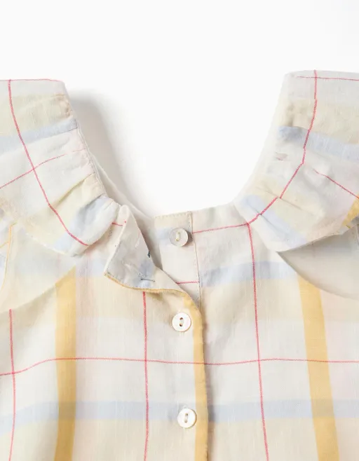Checked Cotton Dress With Ruffles B&s For Baby Girls, Multicolour thumbnail 2