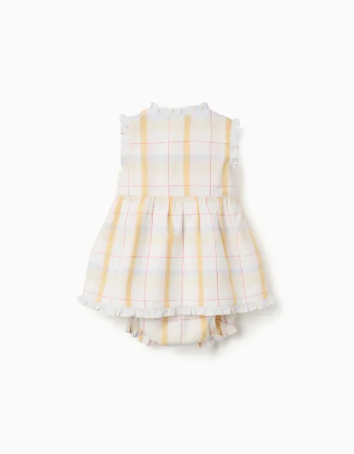 Checked Cotton Dress + Bloomers B&s For Newborn Girls thumbnail 2