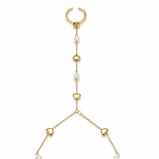 Handchain Heart Avec Bague Ajustable thumbnail 1