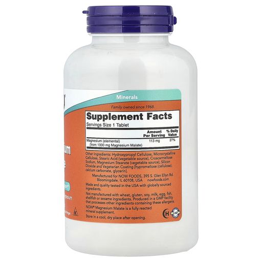 Magnesium Malate 1000 Mg – 180 Tablets thumbnail 2