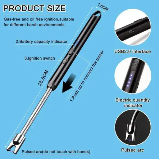 Briquets Électrique Rechargeable Par Usb, Sans Flamme thumbnail 4
