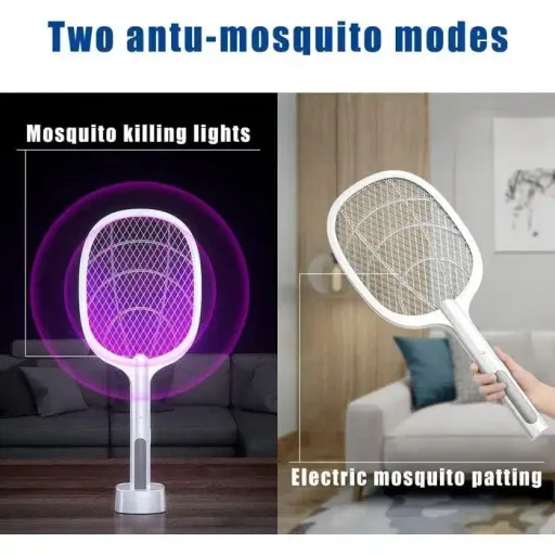 Raquette Anti-moustiques Avec Lampe Uv - Couleur Et Design Aléatoires thumbnail 4