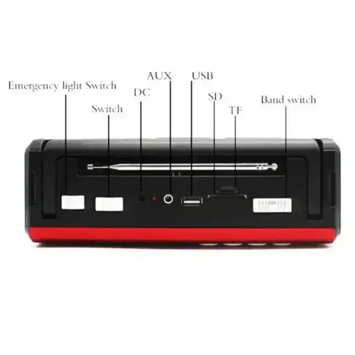 Radio Portable M-40 – Rechargeable, Mp3, Usb, Sd, Aux, Tf, Fm/am/sw, Lampe De Poche Et Horloge thumbnail 2