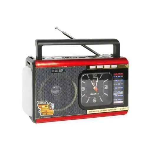 Radio Portable Lampe, Rechargeable, Mp3, Usb, Sd, Aux, Tf, Fm, Am, Sw, Lampe Poche Et Horloge thumbnail 2