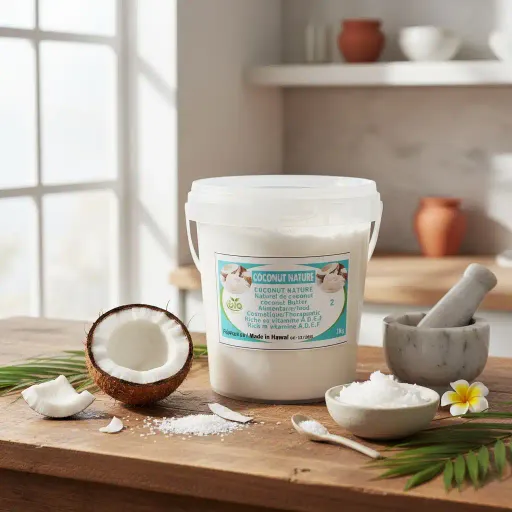 Beurre De Noix De Coco Vierge Bio - Usage Alimentaire Et Cosmétique thumbnail 2
