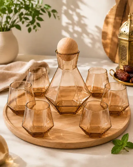 Service À Boisson En Verre (7 Pièces) – 1.2 L - Bronze thumbnail 2