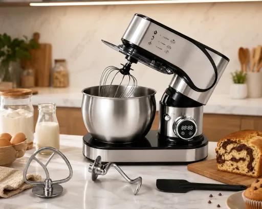 Robot Pâtissier Multifonction Afos – 1500 W – Bol Inox 7 L – 12 Vitesses thumbnail 2