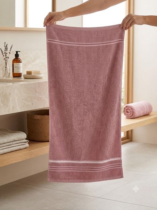 1 Serviette De Bain Douceur Absolue – 100% Coton – Couleurs Aléatoires thumbnail 4