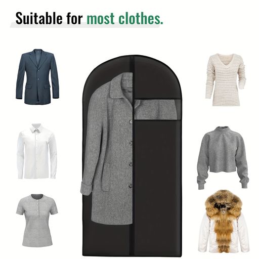 Lot De 4 Housses À Vêtements Suspendues - Protège Costumes Avec Fenêtre Transparente thumbnail 4