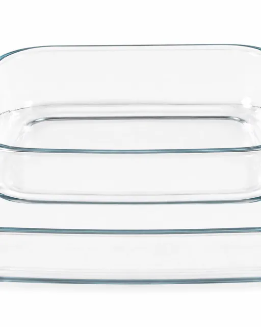 Set De 2 Plats À Four En Verre Borosilicate Rectangulaires thumbnail 2