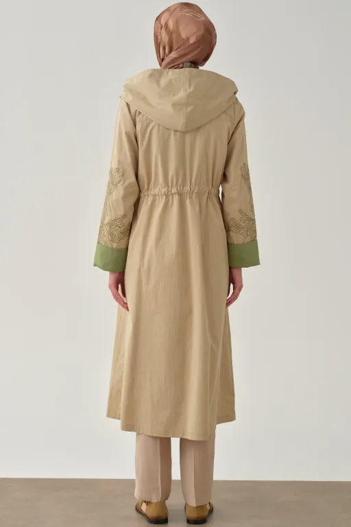 Trench-coat À Manches Combinées Brodées thumbnail 4