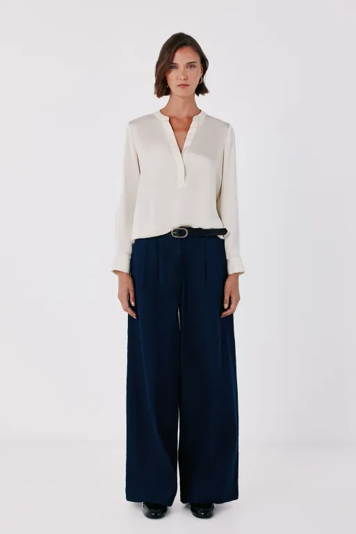 Blouse Satinée Col Mao thumbnail 3