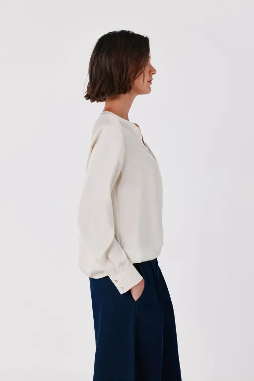 Blouse Satinée Col Mao thumbnail 4