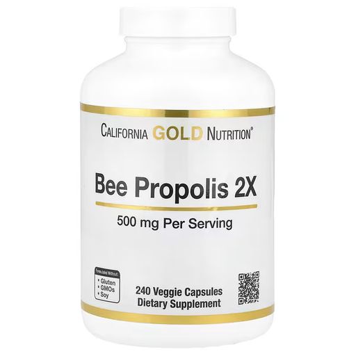 Bee Propolis 2x, Concentrated Extract, 500 Mg, 240 Veggie Capsules thumbnail 1