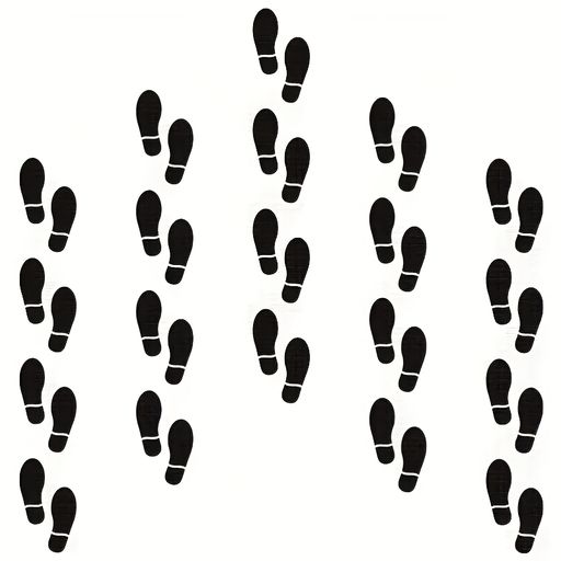 12pcs Autocollants Guide Empreintes De Pas Noires Thème Rentrée Scolaire, Halloween, Noël, Autocolla thumbnail 3