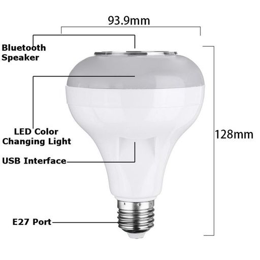 12w E27 Led Rgb Wireless Bluetooth Speaker Light Bulb Music Playing Lamp +remote thumbnail 4