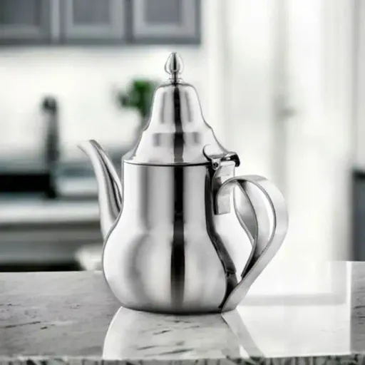 Théière Inox De Couleur Argenté & Volume 400 Ml - Berrad Marocaine Moderne thumbnail 2
