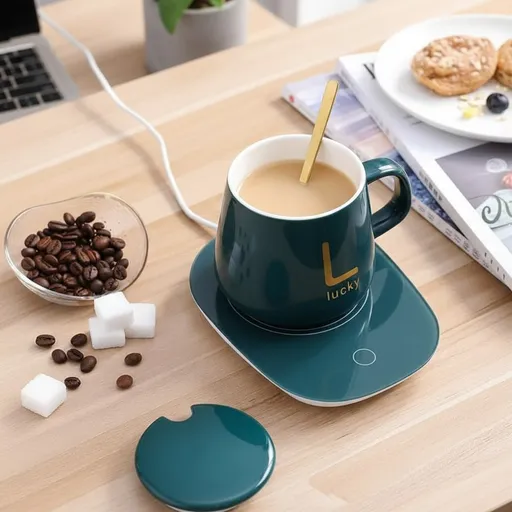 Lucky Tasse À Café En Céramique Avec Coussin Chauffant, Chauffe Électrique Pour Café, Lait, Thé thumbnail 2