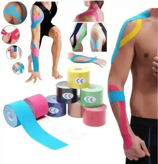 Bande De Kinésiologie Élastique - 5m X 5cm - Rouleau De Tape Musculaire thumbnail 2