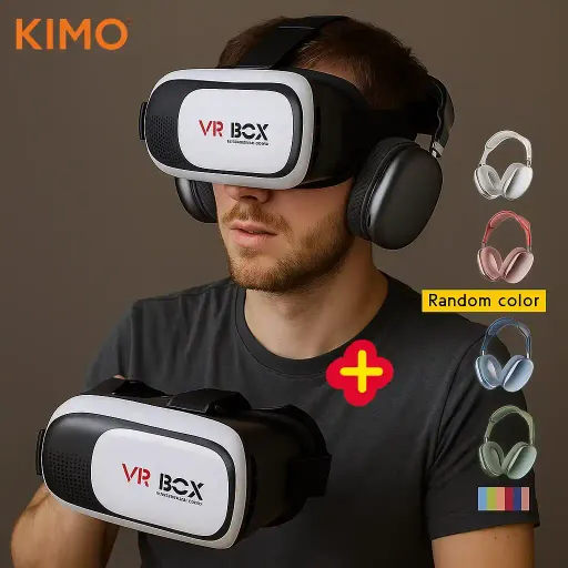 Pack Kimo™ Vr Box 3d + Casque Audio Hd – Immersion 360° Gaming & Films, Compatible Android/ios thumbnail 2