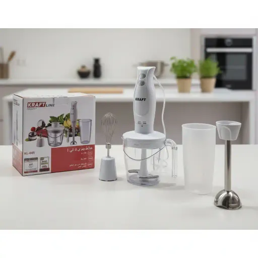 Mixeur Plongeant 4 En 1 En Inox – 2 Vitesses & Mixage Rapide thumbnail 1