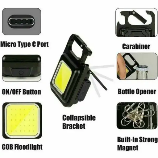 Mini Lampe Led Multi-usage - Portable Avec Clés thumbnail 4