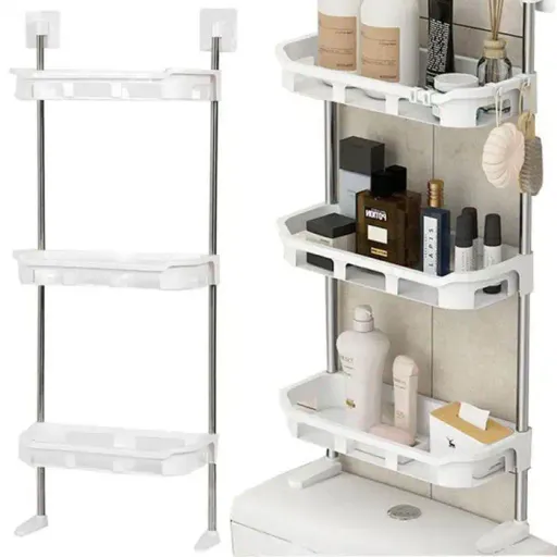 Étagère De Rangement 3 Niveaux Pour Salle De Bain - Au-dessus Des Toilettes thumbnail 1