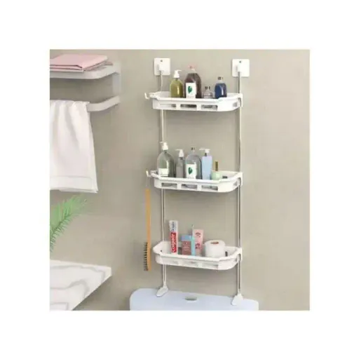 Étagère De Rangement 3 Niveaux Pour Salle De Bain - Au-dessus Des Toilettes thumbnail 3