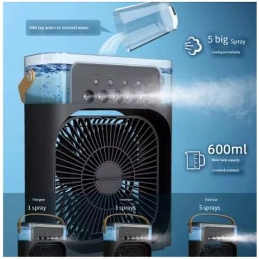 Ventilateur Climatiseur Portable Usb – Mini Air Cooler Avec Brumisateur, 3 Vitesses thumbnail 3