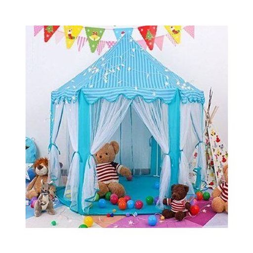 Tente Chateau Pour Enfant Bebe, Princes Princesse, 140-135 Cm, Maison De Jeu Pliable thumbnail 4