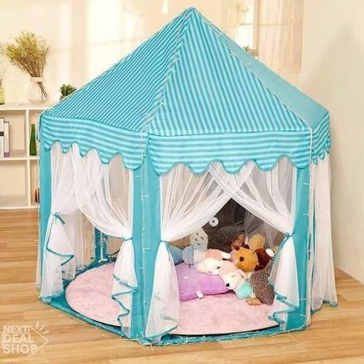 Tente Chateau Pour Enfant Bebe, Princes Princesse, 140-135 Cm, Maison De Jeu Pliable thumbnail 3