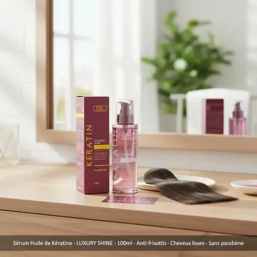 Sérum Capillaire À L’huile De Kératine – Anti-frisottis, Lissant, Sans Parabène thumbnail 2