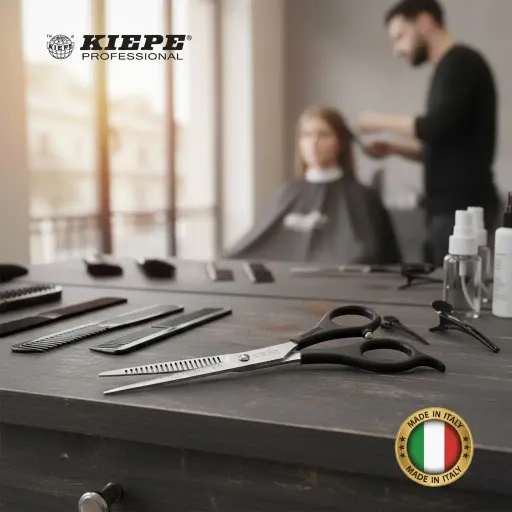 Ciseaux Professionnels De Coupe Kiepe 5.5 Noir thumbnail 4